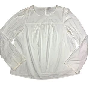 J. Crew Women's Cream Long Sleeve Blouse
